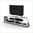 thumbnail image 5 of TV Furniture Mid-Century Modern 57in TV Stand 4 Open Shelves Walnut/White | Walnut | TV Size Ranges, 5 of 6