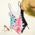 thumbnail image 6 of 2025 Swimsuits CALAFEBILA Women One-Piece Swimwear Tie Dyed Sling Sport Yoga Halter Retro Summer Mother's Day Bikini, 6 of 8