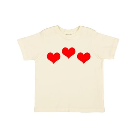 

Inktastic 3 Red Hearts Gift Toddler Boy or Toddler Girl T-Shirt