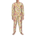 thumbnail image 3 of Honeii Colorful Leaves Pattern Mens Pajamas Set,2pcs Men's Lounge Long Sleeve Sleep Shirt and Pajama Bottoms Sleepwear Set,Mens Pjs Sets-Large, 3 of 7