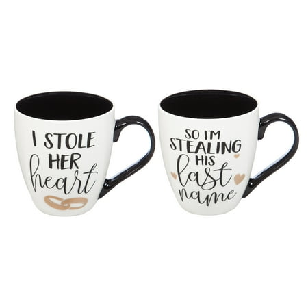 

Evergreen Ceramic Cup O Java 18 OZ Wedding Giftset of 2 5.75 x 4 x 5 inches