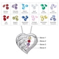 thumbnail image 3 of Mementos Jewelry Personalized Heart Family Women Necklace Sterling Silver with 4 Name & Birthstone, 3 of 5
