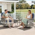 thumbnail image 3 of Unnifurnzi 10 Pieces Patio Furniture with Fire Pit-6'' Thick Cushions Outdoor Furniture with Swivel Rocker Chairs Couch and Ottoman Wicker Patio Furniture for Deck Porch Garden Poolside-Gray/Blue, 3 of 7
