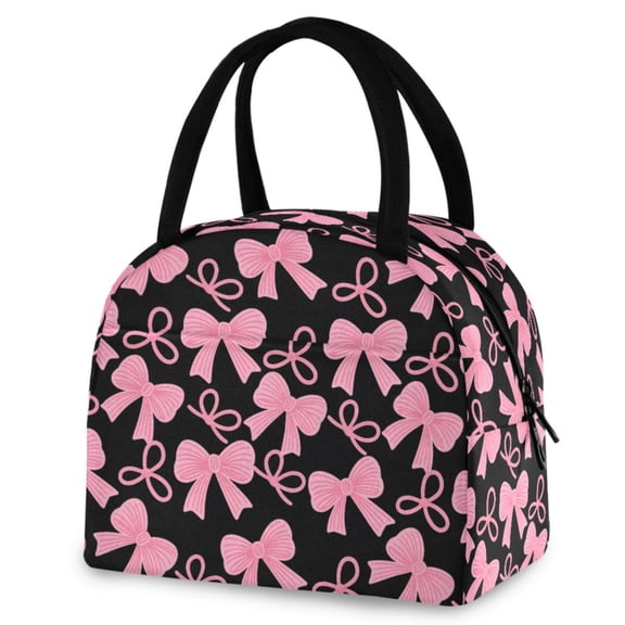 ALAZA Pink Bows Insulated Lunch Box Reusable Cooler Tote Bag Work Office Picnic