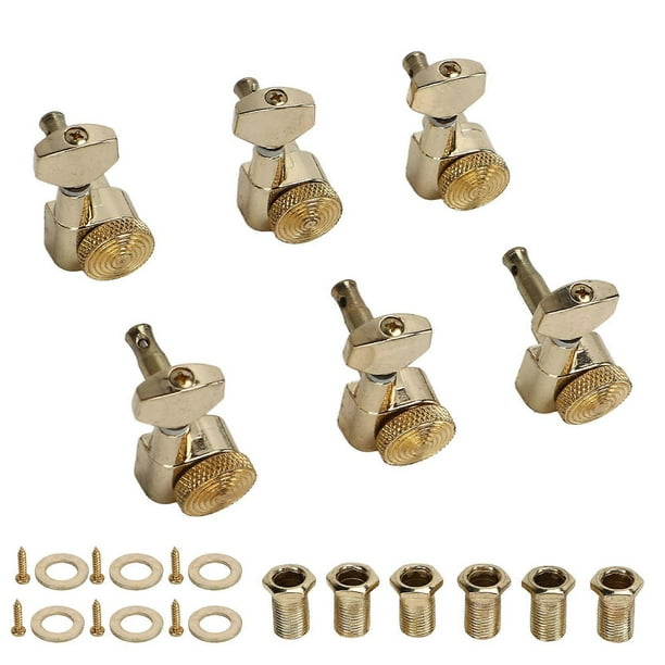 Gold Guitar String Tuning Pegs Set No Rusting High Hardness Stable Guitar Tuning Keys Set 6R
