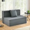 thumbnail image 2 of Costway Folding Mattress Sofa Bed with Pillow, 6", Gray, 2 of 10