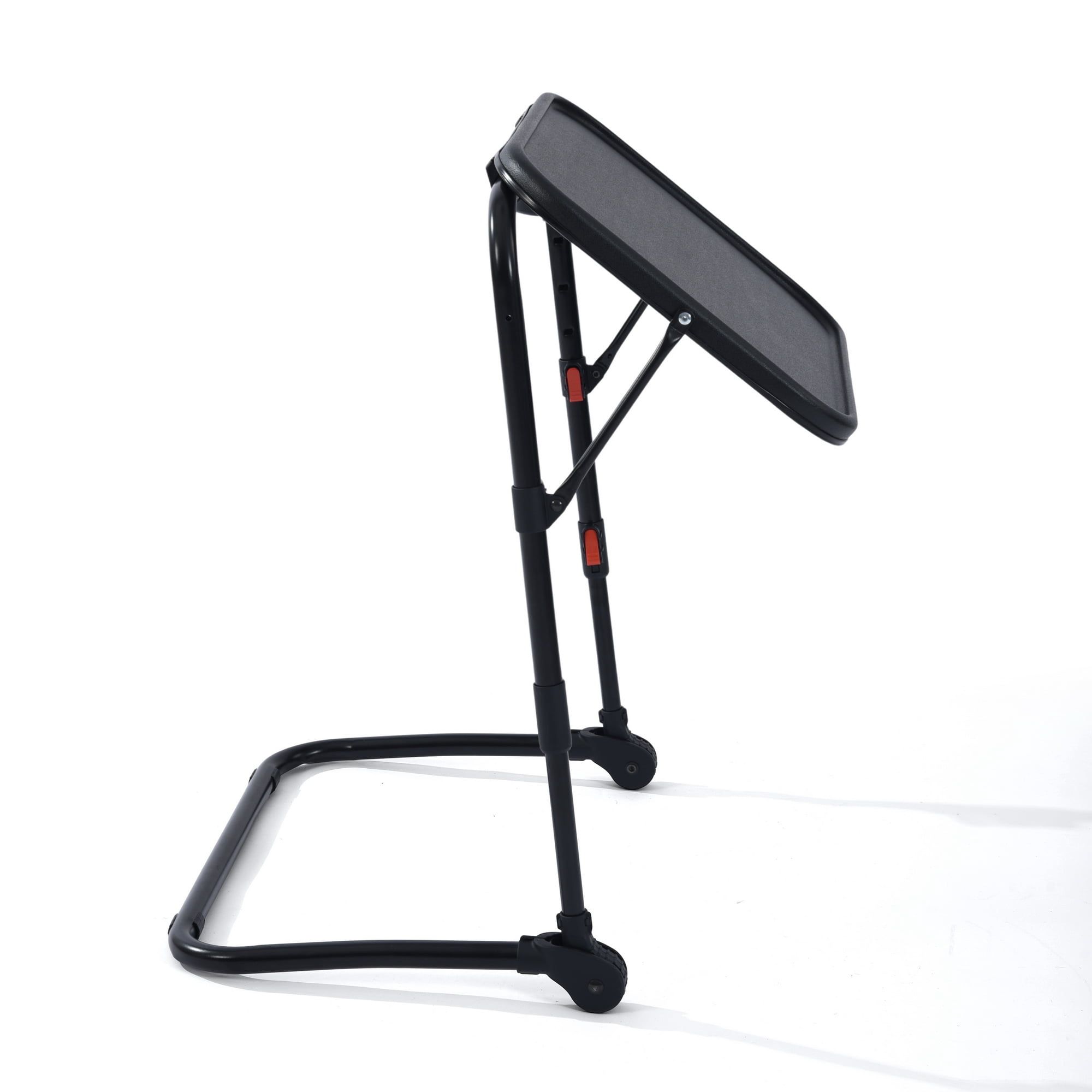 Adjustable Folding TV Tray Table with Cup Holder, 4 Heights & 3 Angles Portable Laptop Bed Desk, Z-Shaped Frame for Sofa Bedroom Holiday Use & Gift