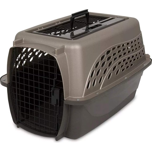 Two-Door Small Dog Kennel & Cat Kennel (Top Loading or Front Loading Pet Carrier, Great for Small Animals, Made with Recycled Materials, 24 inches in Length) For Pets up to 15 Pounds