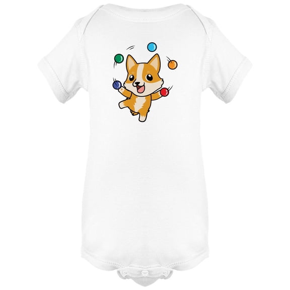 Welsh Corgi Juggling Balls Bodysuit Infant -Image by Shutterstock,  6 Months