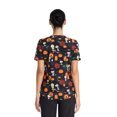 thumbnail image 3 of Peanuts Charlie Brown Spooky Snoopy Women's V-Neck Print Scrub Top, Sizes XS-3XL, 3 of 7
