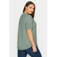 thumbnail image 5 of TIYOMI Women's Plus Size Cotton Shirts Tops Collared Green Short Sleeve 3X Button Down Solid Casual Shirts Loose Fit Summer Blouses 3XL 22W 24W, 5 of 8