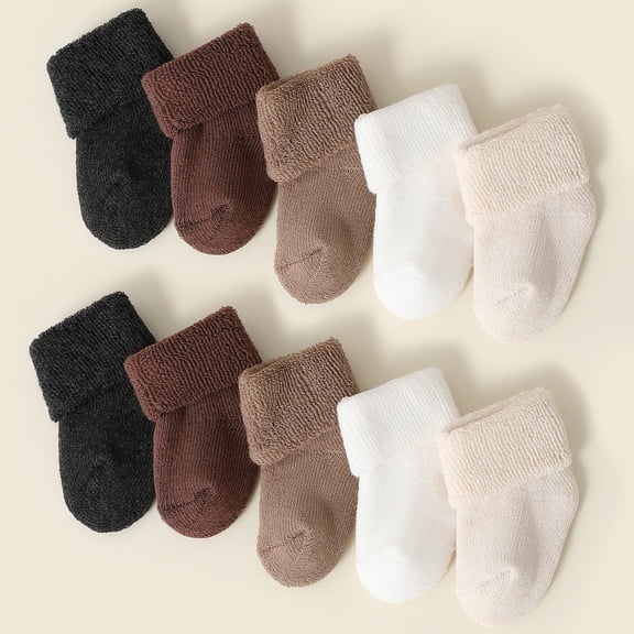 TELOLY 20 Pair Preemie Socks Baby Boy Girls Terry Cotton Turn Cuff Socks Gifts for Newborn,Hospital Nicu Soft Preemie Socks