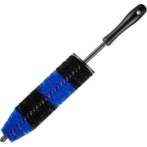 Wheel Rim Brush, 17“ Soft Bristle Tire Rim Detailing Brush Scratch Free Wheel Cleaning Washing Tool Easy Reaching Deep for Spoke Motorcycles Bike Wheel Engine Bay (L)