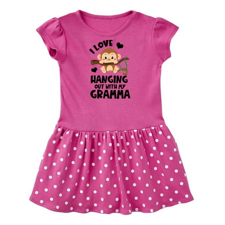 

Inktastic Monkey I Love Hanging out with My Gramma Gift Baby Girl Dress