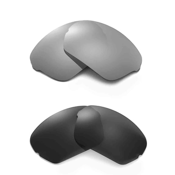 Walleva Polarized Titanium   Black Replacement Lenses For Oakley Half X Sunglasses