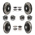 thumbnail image 1 of Transit Auto Front Rear Hub Bearings Assembly Coated Disc Brake Rotors and Semi-Metallic Pads Kit (10Pc) for Car Ford Fusion - Left Right Side (Driver Passenger) KBB-110849, 1 of 11