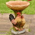 thumbnail image 4 of Dos estatua en forma de gallo estatua de pájaro de baños de pájaro estilo natural color vivo fácil moverse sólido birdfeeder para sala de jardín al aire libre Yuarrent HA012399-00B, 4 of 7