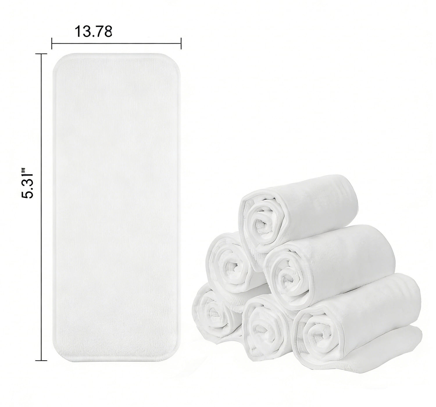 Bexikou 6 Pack 4-Layer High Absorbent Cloth Diaper Inserts, Leak-Proof Inserts, Reusable Breathable Microfiber Liners for Baby