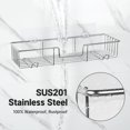 thumbnail image 6 of AmazerBath Adhesive Shower Caddy Basket Rack with Hooks, Shower Shelf Wall Mounted, No Drilling Shower Organizer for Bathroom, Rustproof Stainless Steel, 2 Pack, Silver, 6 of 8
