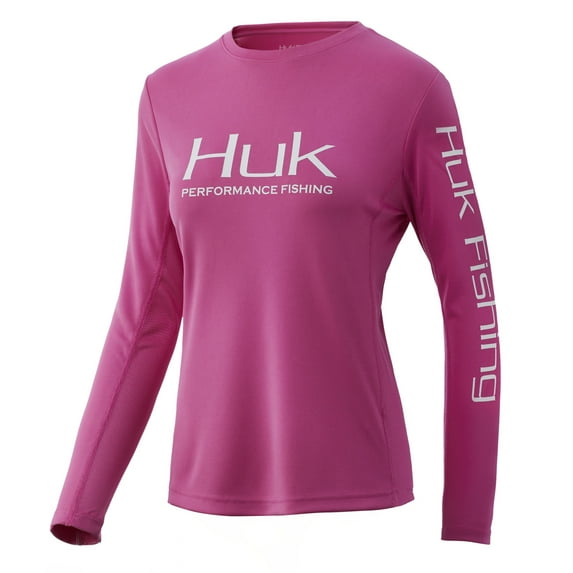 Huk Women's Icon X Rose Violet X-Large Long Sleeve Performance Fishing Shirt