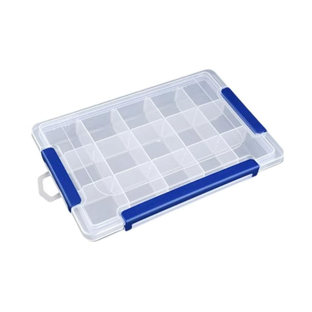 Caja organizadora transparente Strade Fareast Limited para joyas y aparejos de pesca 27 cm x 17,5 cm x 4,5 cm