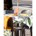 thumbnail image 5 of Outdoor Tablecloth with Umbrella Hole for Patio/Picnic/Party/Camping, Lemon Waterproof Table Cloth Square Cover Washable, Summer Bee Farmhouse Green Leaf Purple Flower 54"x 54", 5 of 7
