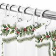 thumbnail image 4 of Small Stall Shower Curtain 36x78 Inch Narrow Half Size Christmas Bath Curtains Bathroom Decor, Xmas Green Pine Needles Rustic Berries Leaves Waterproof Fabric Shower Curtain Set with Hooks 36 Inch, 4 of 8