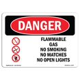 thumbnail image 1 of SignMission OS-DS-A-1824-L-1237 18 x 24 Po Signe de Danger OSHA - Gaz Inflammable Non Allumettes, 1 of 1