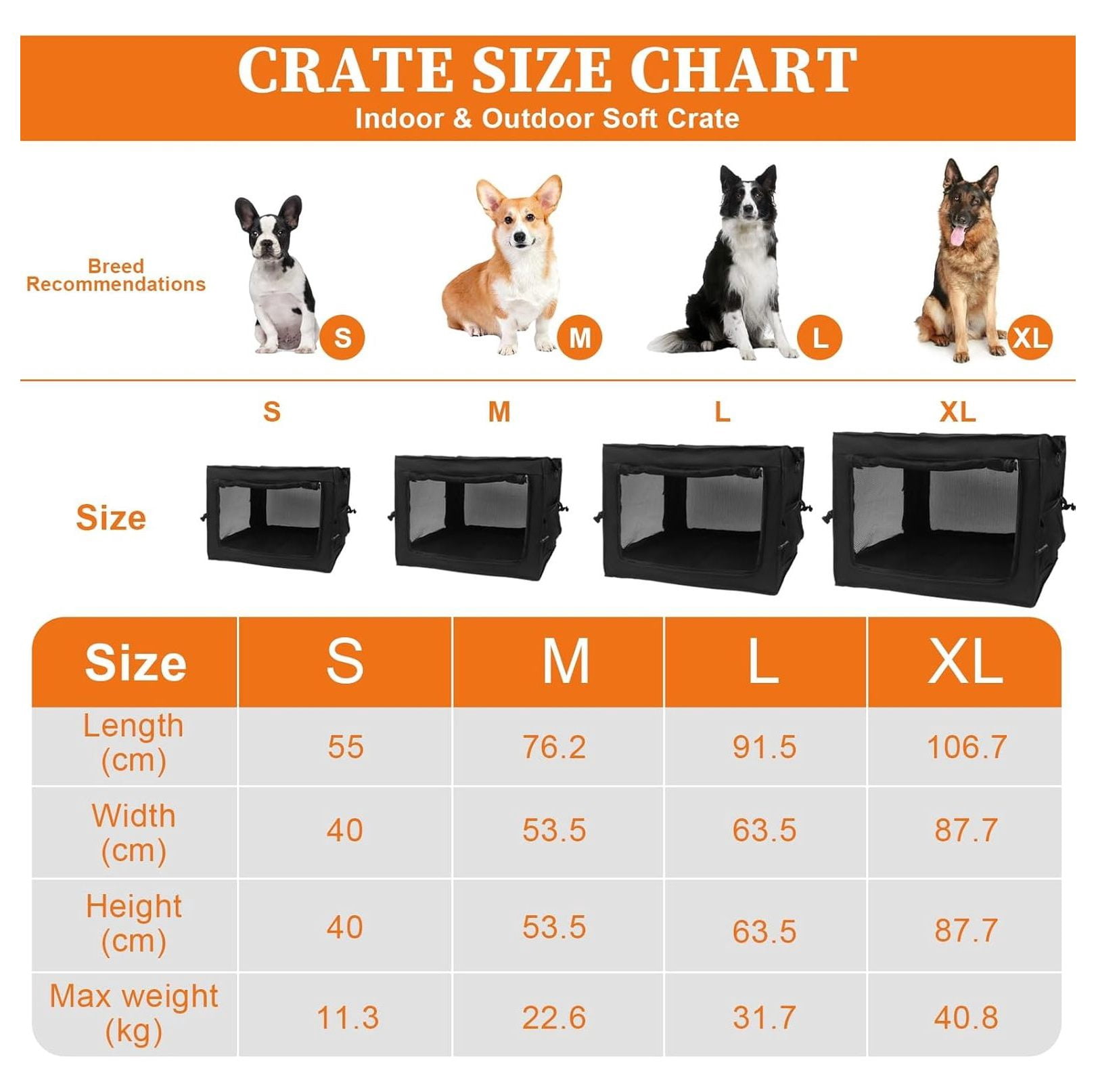 Dog Crates for Medium & Large Dogs, 30 Inch Portable Travel Dog Crate with Chew Proof Mesh, Soft Collapsible Dog Crate with Absorbent Dog Pad, Car Dog Kennel Indoor & Outdoor 4-Door