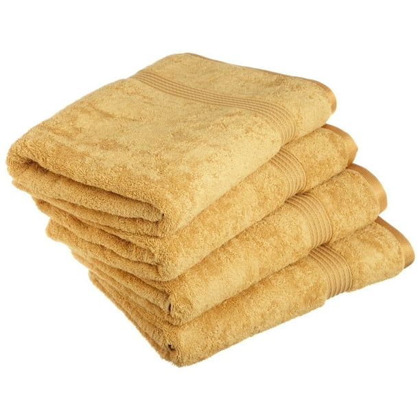 100 Cotton 4Piece Bath Towel Set, Gold