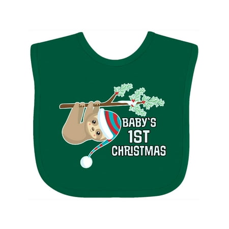 

Inktastic Babys 1st Christmas Sloth Gift Baby Boy or Baby Girl Bib