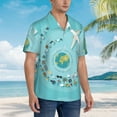 thumbnail image 5 of Xecao Travelling on Airplane print Hawaiian shirt - a stylish short-sleeve button-down for men, perfect for casual beach and tropical outings., 5 of 9