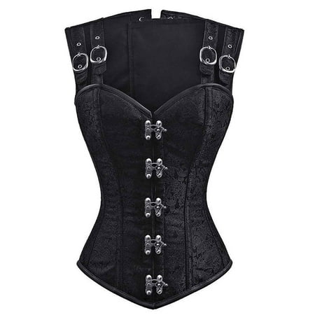

Women s Steampunk Gothic Brocade Corset Top Hourglass Steel Boned Overbust Bustier Vest Lingrie Halloween Christmas Costume