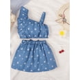 thumbnail image 4 of Kucnuzki 4T Toddler Girl Spring Summer Outfits Skirts Sets 5T Long Sleeve Floral Printing Rompers Top Suspender Overall Skirts 2PCS Set Yellow, 4 of 7
