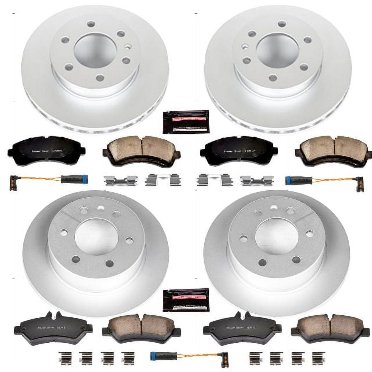 PowerStop Front and Rear Geomet Coated Brake Rotor and Pad Kit Fits: DODGE Select Models CRK6233