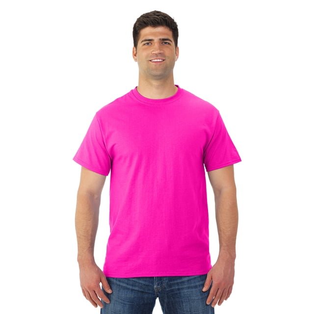 Jerzees T-Shirt à Manches Courtes pour Hommes DRI-POWER Active, TG, Rose Néon