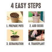Jiffy Organic Seed Starting Biodegradable Peat Pots - Breathable - 100 Pack, 5 in Diameter