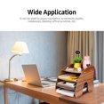 thumbnail image 2 of Graflsoa Modular Multi-Tier Desk Organizer - Eco-Friendly & Detachable Office Storage Shelf in Black/Brown, 2 of 6