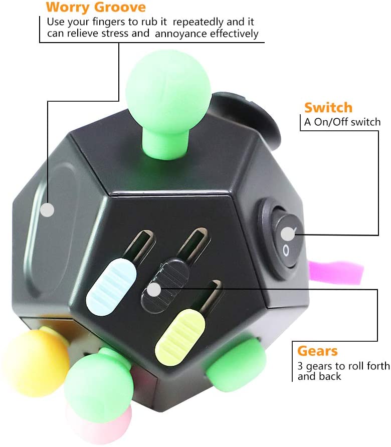 12 Sided Fidget Cube Dodecagon Fidget Toy For Children And Adults Stress And Anxiety Relief Depression Anti For All Ages With Adhd Add Ocd Autism Black Walmart Com Walmart Com