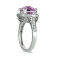 thumbnail image 2 of SZUL Women's Cushion Cut Amethyst and Diamond Ring in 14K White Gold, 2 of 5