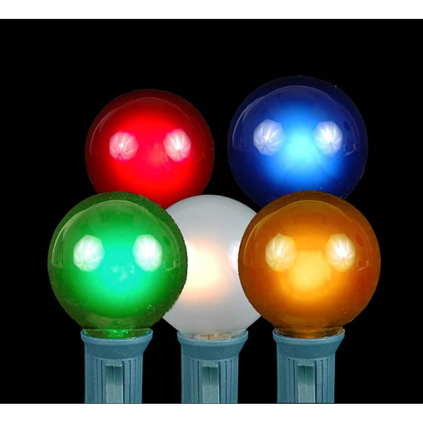 Sienna Set of 20 MultiColor Opaque G40 Globe Christmas Lights Green