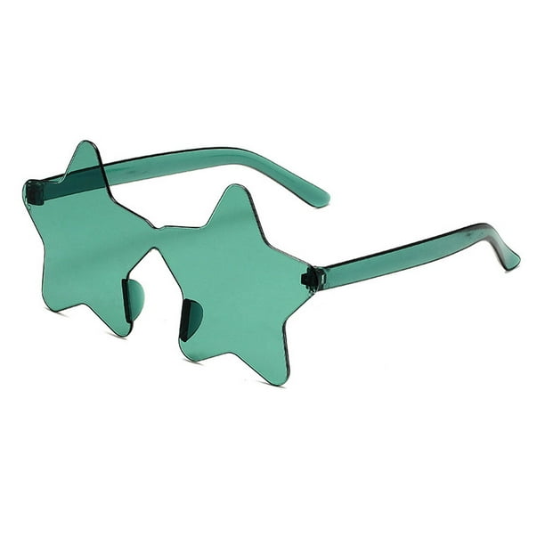 Gafas de sol en forma de estrella para mujeres hombres | Gafas de fiesta UV400 tintadas sin montura | 12 Colores de caramelos | Marco ligero rectangular | Bodas, baile, Halloween, despedidas de
