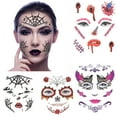 thumbnail image 2 of 4 Sheet Halloween Tattoo Sticker Waterproof Spider Fake Tattoo Temporary Tattoo, 2 of 10