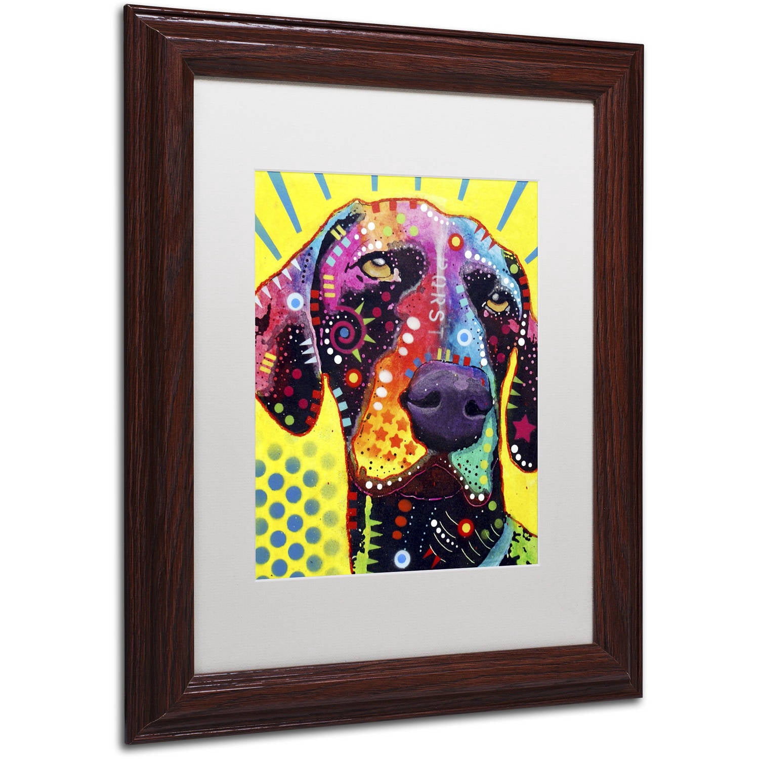 Trademark Fine Art "German Short Hair Pointer" Canvas Art by Dean Russo, White Matte, Wood Frame