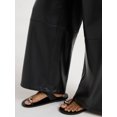 thumbnail image 4 of Scoop Women's Faux Leather Wide Leg Parachute Pants with Adjustable Drawstring Hem, 29’’ Inseam, Sizes XS-4X, 4 of 5