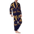 thumbnail image 2 of Balery 2025 Happy New Year 3 Pijama para Hombre de Dos Piezas con Manga Larga, Conjunto de Dormir y Descanso Suave con Bolsillos-Large, 2 of 7