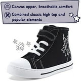 K KomForme Toddler Canvas Sneakers - Hook & Loop Closure, Non-Slip Soles, Sizes 4-13 For Boys & Girls