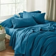 thumbnail image 3 of U by Bedsure 4 Pieces Hotel Luxury Teal Sheets Queen，Easy Care Polyester Microfiber material Cooling Bed Sheet Set, 3 of 9
