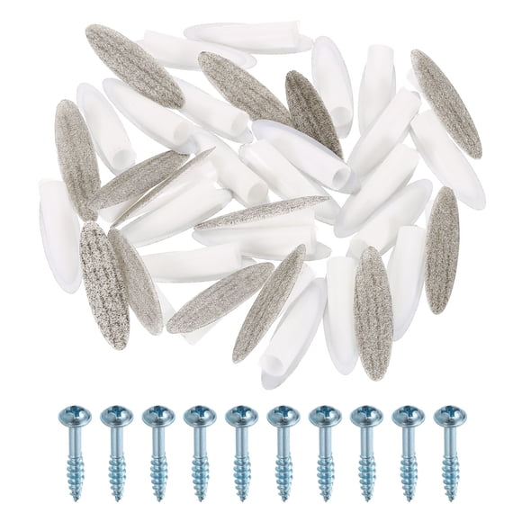 Uxcell 100 Pack Plastic Pocket Hole Plugs, 9mm Slant Hole Caps with Pocket Screws for Pocket Hole Jig Wood Working Tool Accessories, Wood Grain Light Gray