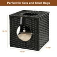 thumbnail image 4 of Elitezip Cat Houses for Indoor Cats, Hand-Woven Rattan Cat Litter Medium Large Pet Cats, Cat Bed with Rattan Ball and Soft Cotton Washable Cushion, 15.75x15.75x15.75 Inches, Rattan Cat Cave Black, 4 of 7